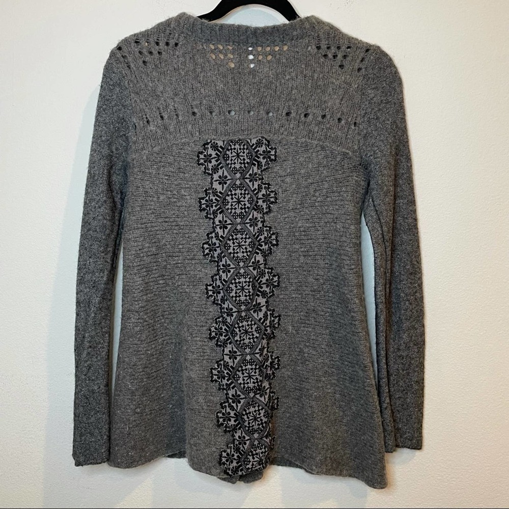 Free People Gray Lace Embroidered Cardigan - Picture 6 of 7